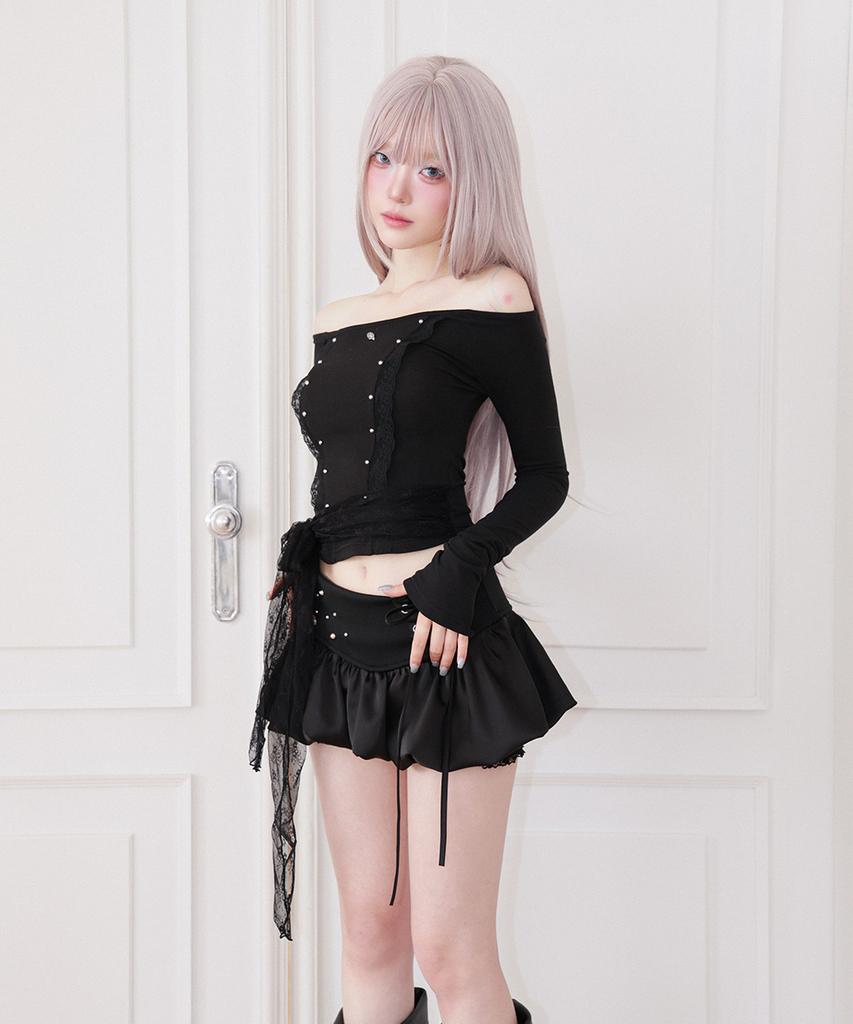 Шорты-юбка с корсетом Chelikwili Bubble Skort - Черные