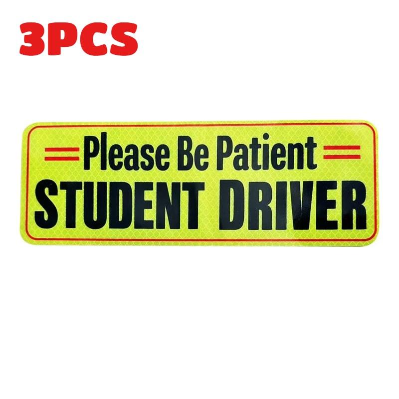 Магнит на машину «Ученик за рулем» Наклейка для начинающих водителей Предупреждение о безопасности Светоотражающая наклейка «Начинающий водитель» Пожалуйста, будьте терпеливы Ученик 1/3P