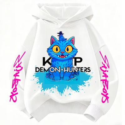 2025 Новая Саджа Мальчики Дерпи K-pop Охотник на демонов Мультяшный мальчик Толстовка с капюшоном Теплая Волна Мода Повседневные Топы Повседневная Черная Одежда