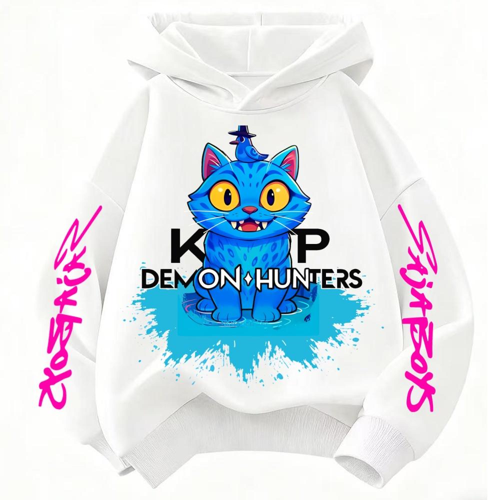 Saja Boys Дерзкий K-Pop Охотник на демонов Мультяшный парень Худи Теплая Волна Мода Повседневные Топы Повседневная Черная Одежда