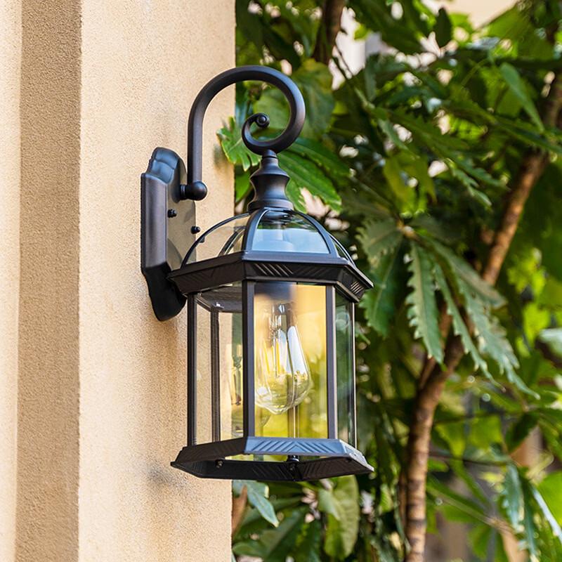 Antique Style Outdoor Waterproof Hexagonal Wall Sconce