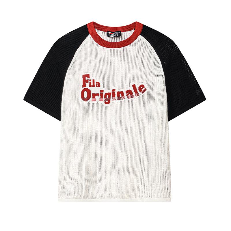 Fila Оригинальный удобный вязаный топ с коротким рукавом Женские топы F11W639401FWT