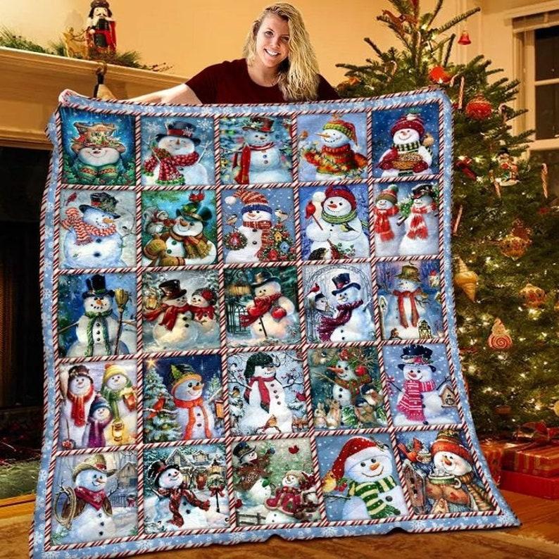Merry Christmas Flannel Throw Blanket, Lightweight Decoration, Soft Gift, Home Bedding, Living Room, Sofa