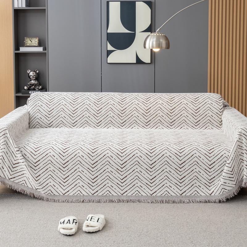 Двусторонний чехол для диванного полотенца из шенилла с волнистым узором, универсальный однотонный цвет, новый чехол для диванной подушки, нескользящий чехол-одеяло на все времена года