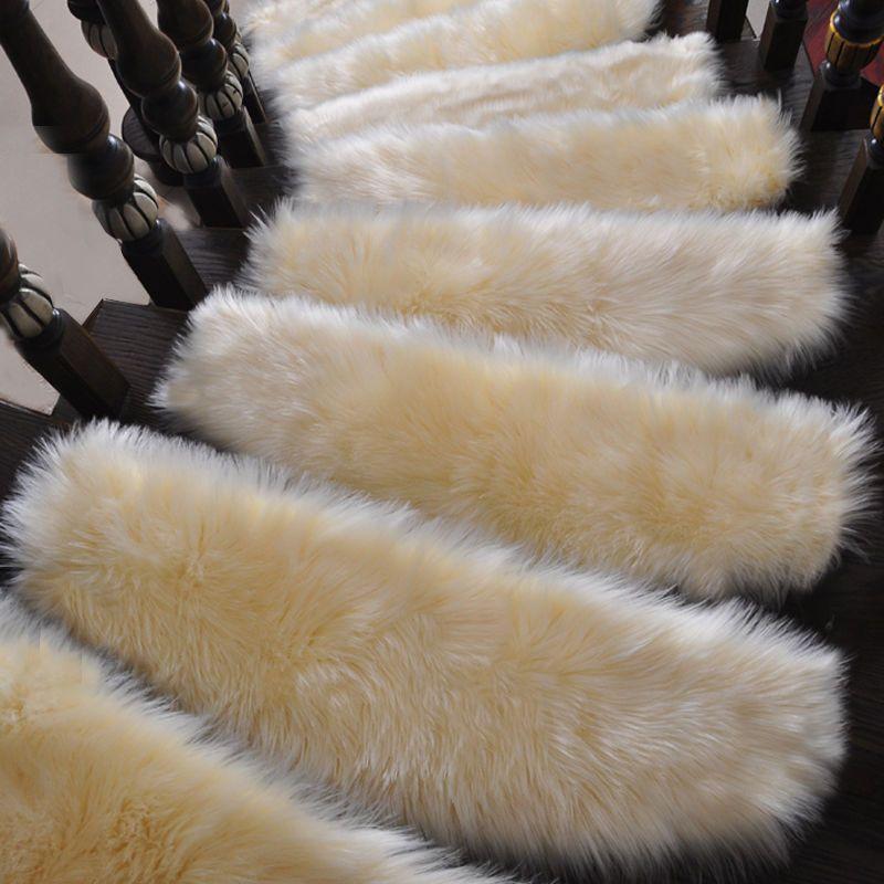 Коврик для лестницы, без клея, самоклеящийся коврик для ступеньки, ковер для ступеньки, вращающаяся педаль для кровати в общежитии из цельного дерева, плюшевый напольный коврик