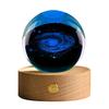 Faux Crystal Ball Light Calming Cosmic Night Light Clear Lighted Stellar Spheres with Wooden Base