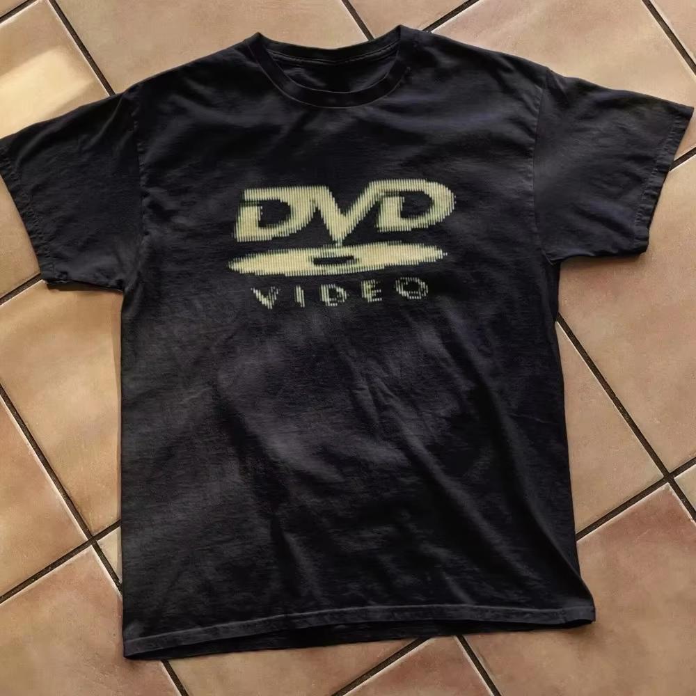 Funny Retro Graphic DVD VIDEO Logo Print TShirt Unisexs and Womens Casual Streetwear Style Top Summer New Tees