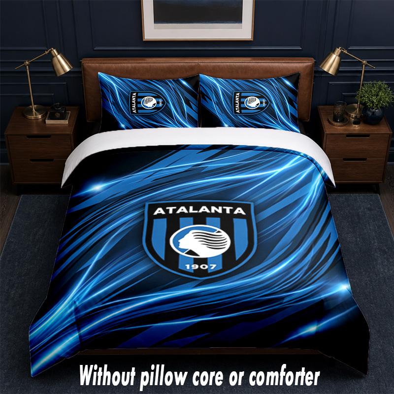 Atalanta FC Design Bed Bedding Set 1 Duvet Cover + 2 Pillowcases Soft Breathable Household Bed Linens