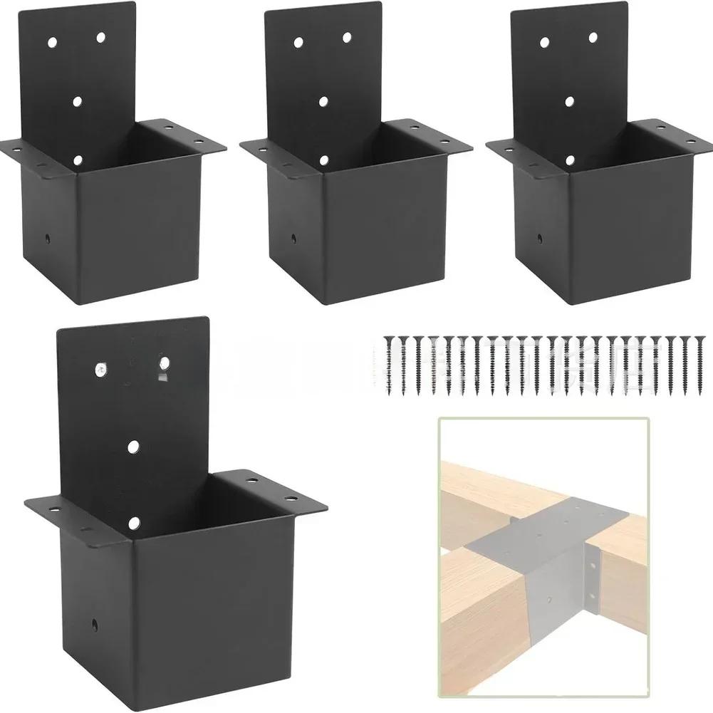 1pcs Pergola Bracket Wall Mount Set Replacement Pavilion Column Connector With Screws Galvanized Steel Bracket Hardeware Kit
