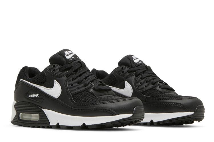 Женские кроссовки Nike Air Max 90 Черно-белые (Женский) Черный/черный/белый
