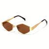4 Pack Diamond Shaped Glasses Fashionable Metal Small Frame Polygonal Glasses