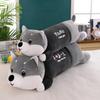 Cute Husky Plush Pillow with Sweet Messages Soft Stuffed Animal Huggable Floppy Dog Doll Emotional Support Gift