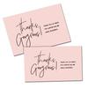 50 Sheets/pack, Pink, Thank You Card, In English, Thank You, Gift Box Decoration, Greeting Cards and Postcards