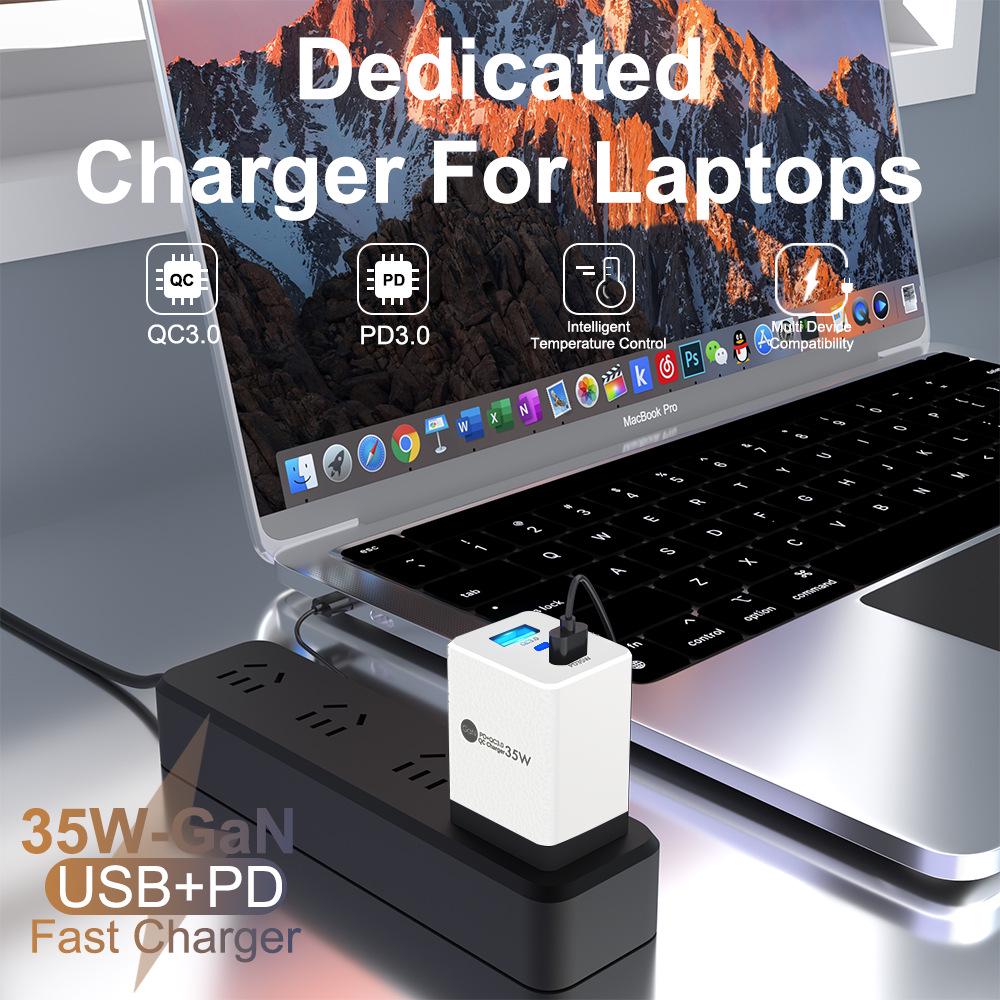 Gallium Nitride Super Fast Charger QC3.0+PD35W EU/UK/AU Plug