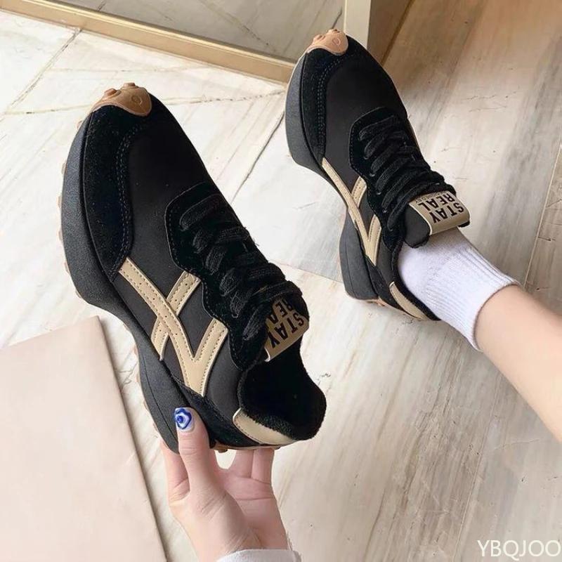 Spring Autumn New Luxury Shoes Casual Platform non slip footwear Fashion Running Sports Shoe Womens Thick soled Leather Sneakers