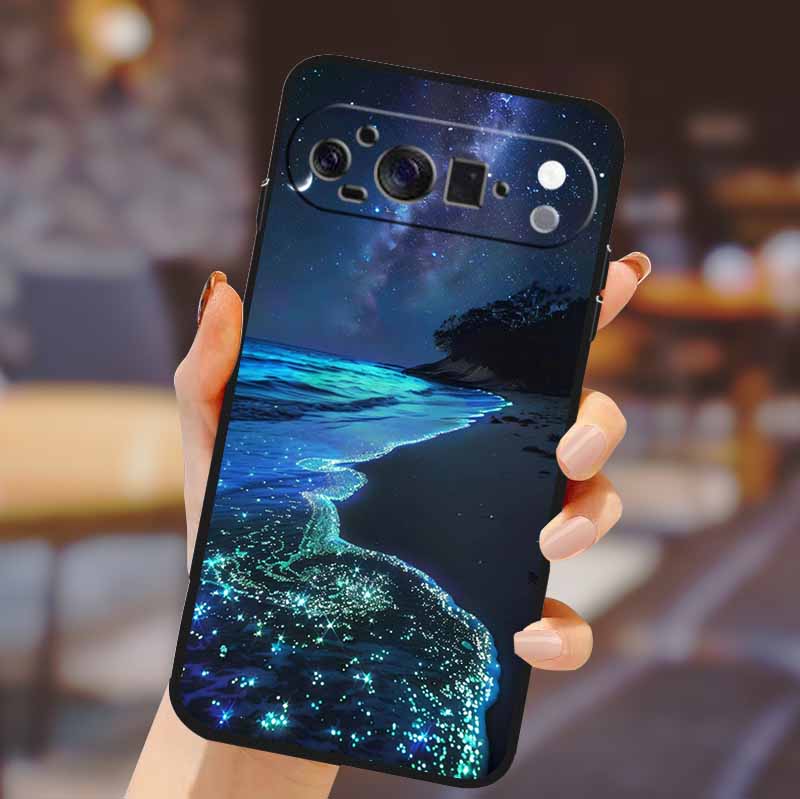 Для Google Pixel 10 Pro XL Чехол Силиконовый ТПУ Чехол для Телефона для Pixel10 Pro XL Цветы Подарок Пара Черный Задняя Сторона Мягкий Защитный Чехлы