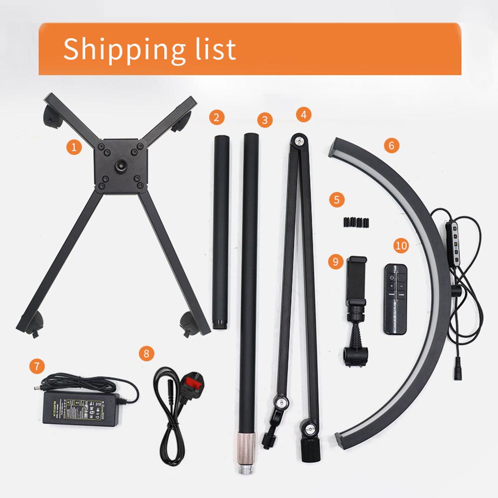 HD-M50X 36Вт Напольный светодиодный светильник для видеосъемки в форме полумесяца, заполняющий светильник 3000K-6000K с регулируемой яркостью и телескопической функцией