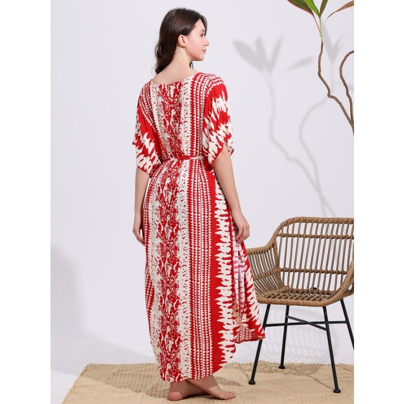 Popular Snake Pattern Printing Beach Blouse Robe Loose Vacation Sunscreen Bikini Blouse