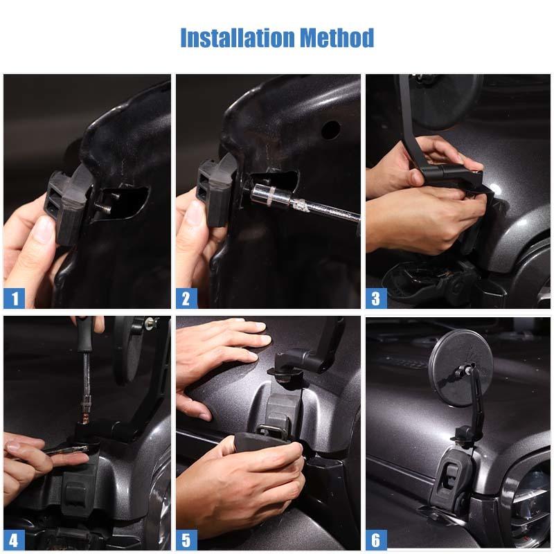  Петля двигателя, пряжка, зеркало заднего вида для Jeep Wrangler JL для JT Gladiator 2018-2023, аксессуары для стайлинга автомобилей