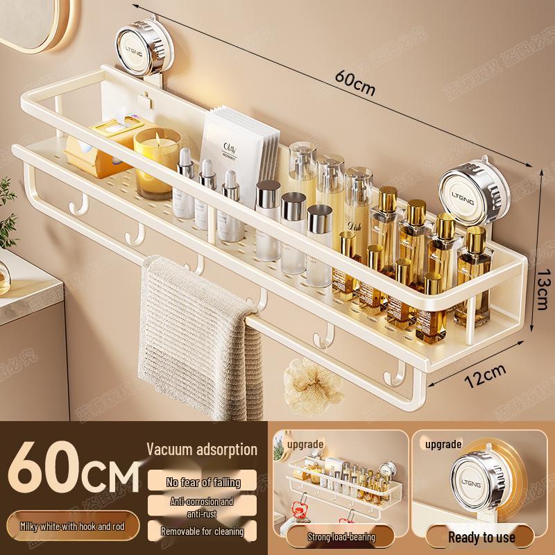 Настенная алюминиевая полка для полотенец и ванной комнаты на присосках