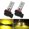 POOPEE LED Fog H16 Japanese CSP Set of 2 Lamps, H11, (for Vehicles), H8, H9, Yellow, 60W, 1200LM, 3000K, 12V/24V Compatible, Non-polar Chip,