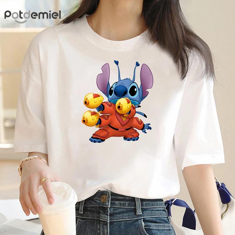 Punk Trend Casual Stitch Unisexs Tshirt Unisexs Tshirt Cute Tshirt Anime Cartoon Casual Dress Unisexs Cute Shortsleev