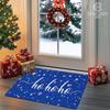 Indoor Entrance Welcome Mat with Ho Ho Ho Snowflake Design, Flannel Non-Slip Comfortable And Easy To Clean, Perfect for Bedroom Living Room Or Home De