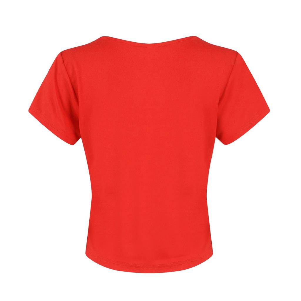 New Women's Fit Solid Color Short-Sleeved Summer Square Collar Casual T-Shirt For Women