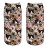 Women 3D Novelty Crazy Funny Cat  Socks Cute Colorful Cartoon Low Cut Socks