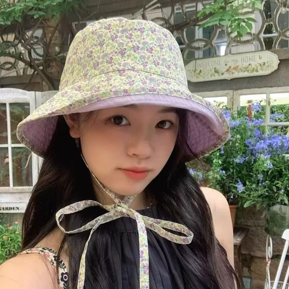 Панамы с цветочным принтом, двусторонние летние шляпы от солнца, женская шляпа рыбака, шляпы-ведра