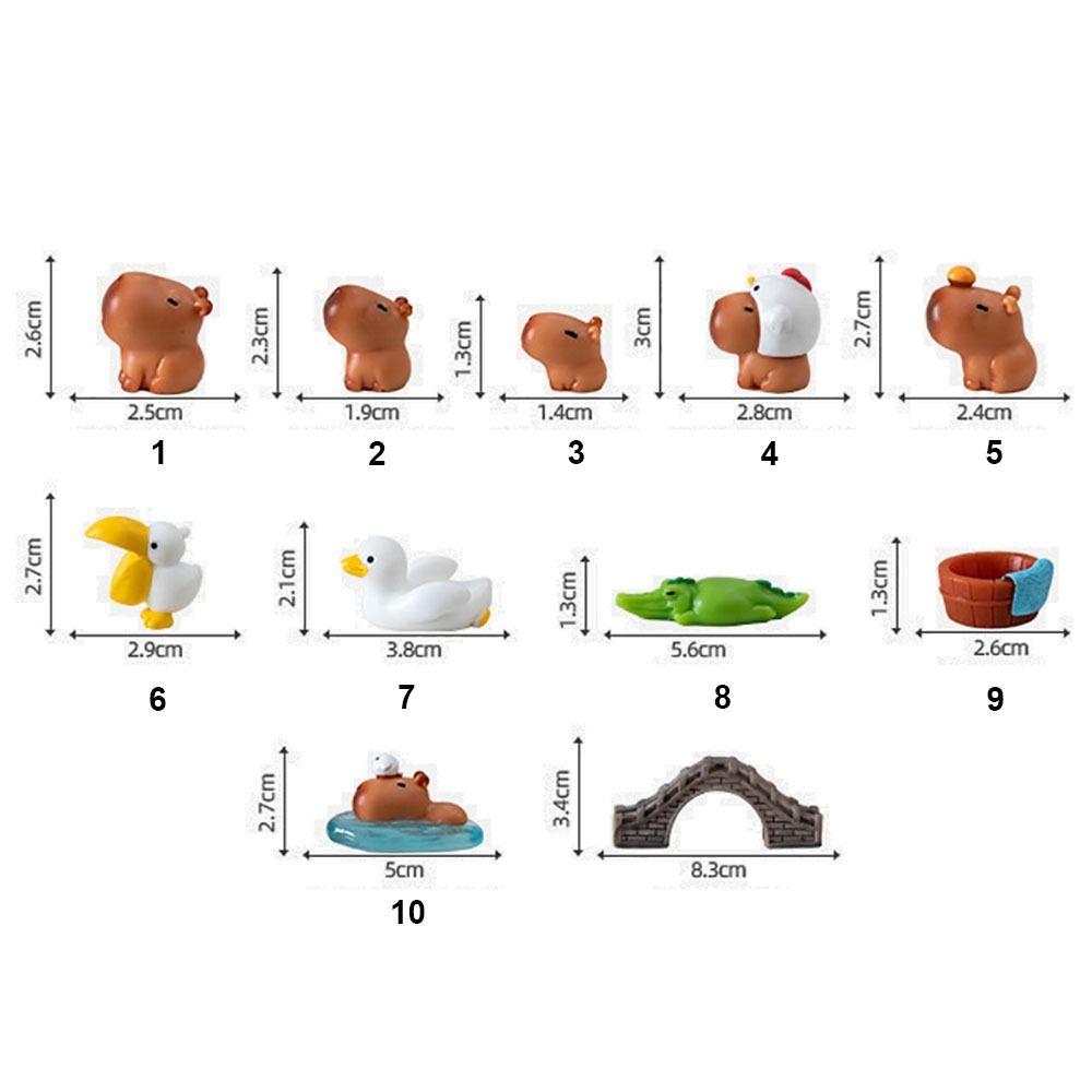 Resin Cartoon Capybara Statue DIY Mini Animals Figurine Party Festival