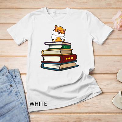 Унисекс Футболка 'Хомяк и Книга' для Любителя Хомяков