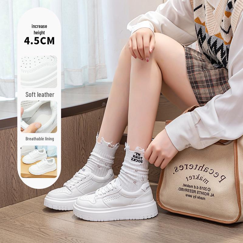 Белые женские туфли из натуральной кожи, размеры 41-43, толстая мягкая подошва для широкой стопы, удобная плоская конструкция.