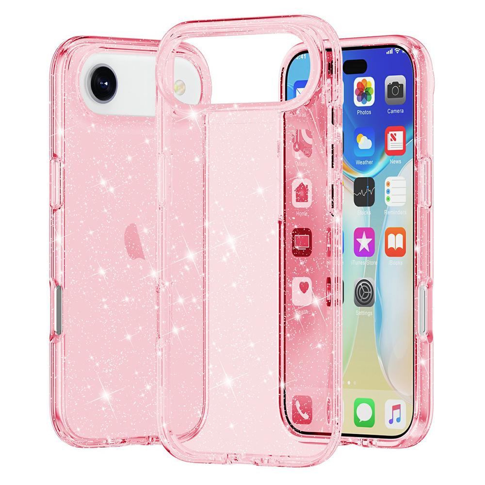 For iPhone 17 Air Case Sparkly Powder Glitter Shiny Soft TPU+Hard PC Back Cover