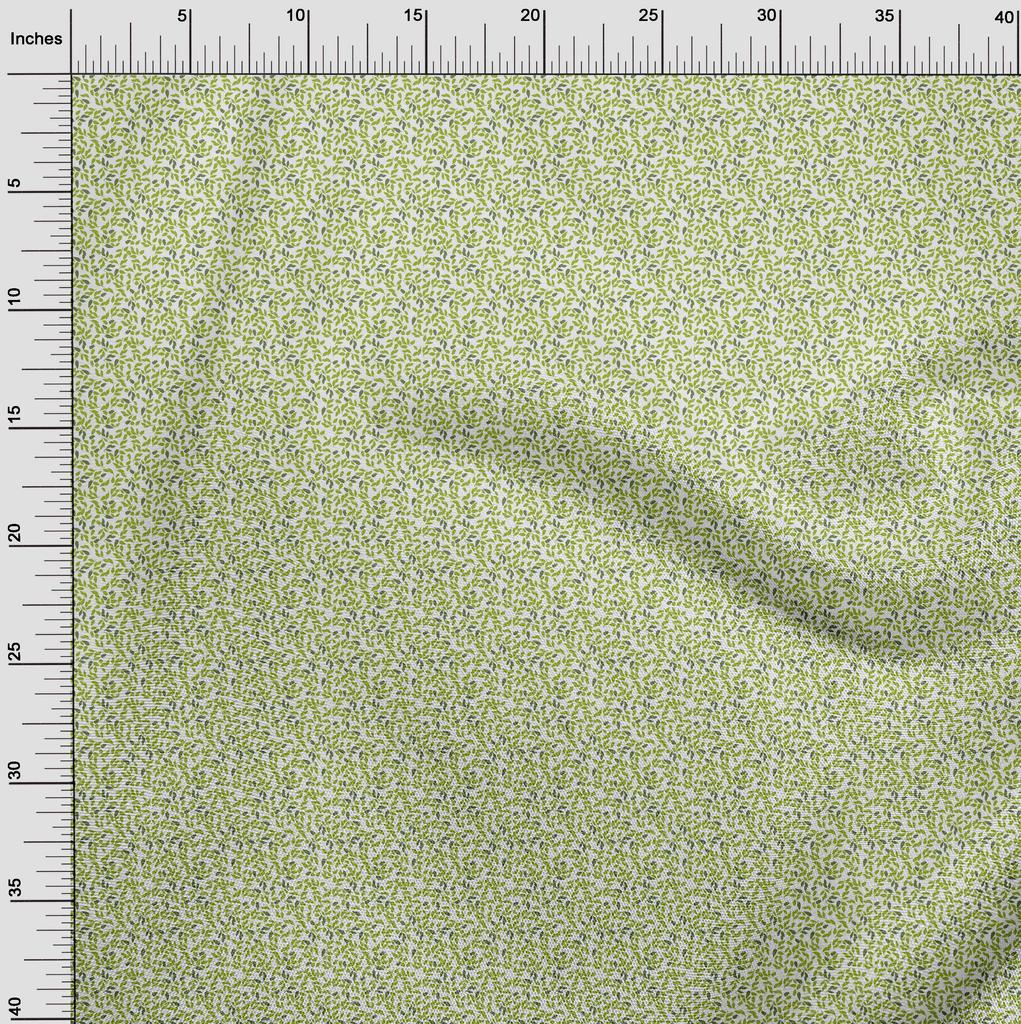 oneOone Cotton Flex Green Fabric Leaves Fabric For Sewing Printed Craft Fabric By The Yard 40 Inch