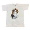 Single Stitch T-shirt Graphic Print Dog Screen Stars Beige Mens