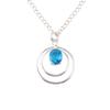 Swiss Blue Topaz Gemstone 925 Sterling Silver Handmade Elegant Pendant1.65" Gift PP-61-10