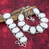 Howlite Gemstone Jewelry, Handmade 925 Solid Sterling Silver Designer Jewelry, Natural Bracelet & Necklace Jewelry Set For Thanksgiving Gift