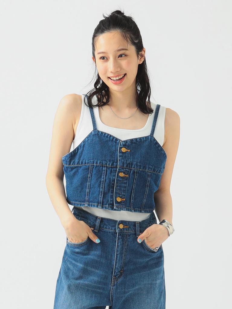 В:MING LIFE STORE by BEAMS Джинсовый бюстье Lee, женский, размер M (Использовал)