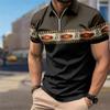Men's Shirt Polo Casual Zip Short Sleeve Fashion Casual Zipper Summer Spring Regular Fit Retro&Coconut Tree 3D Print Shirt
