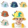 Широкополая детская шляпа-панама с динозавром, мультяшная детская солнцезащитная шляпа, милая детская шляпа-ведро, для малышей