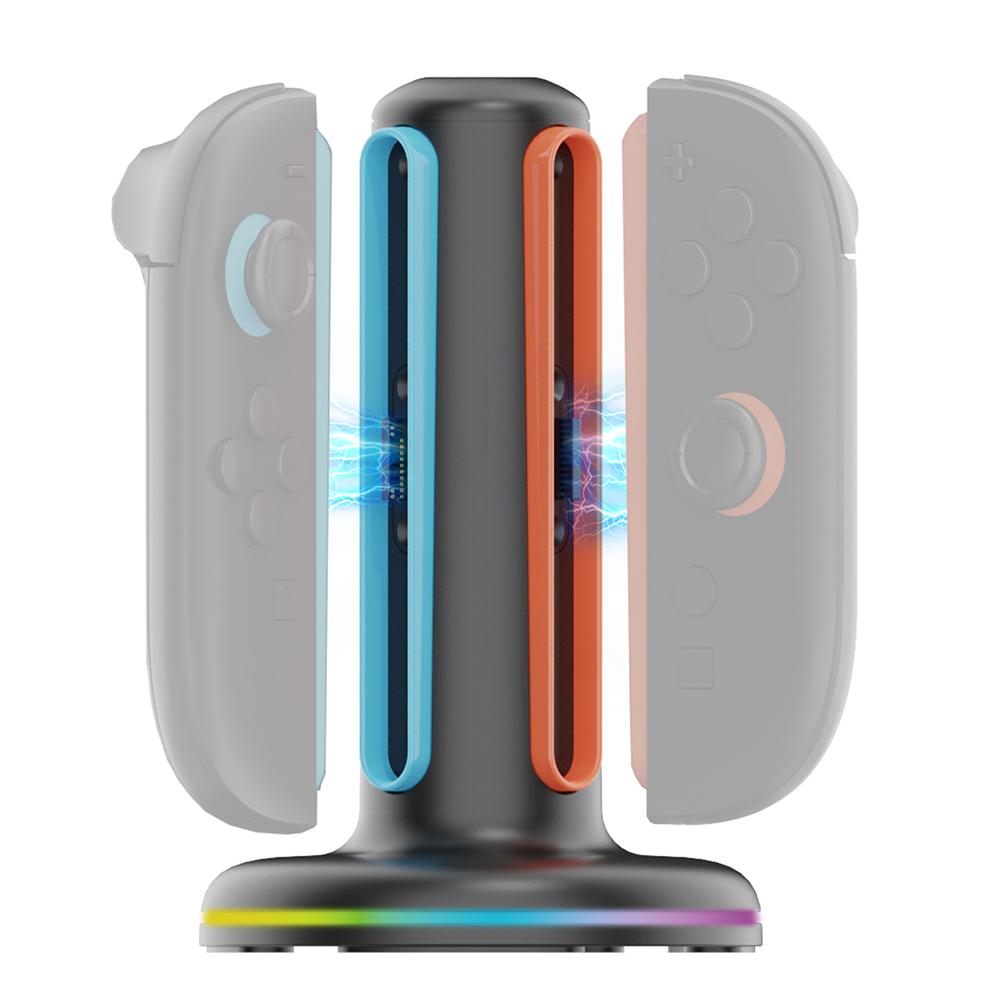 Charging Dock for Switch2 Joy-Con Magnetic Controller Charger 4 in 1 Gamepad Charging Grip Station for Nintendo Accessories