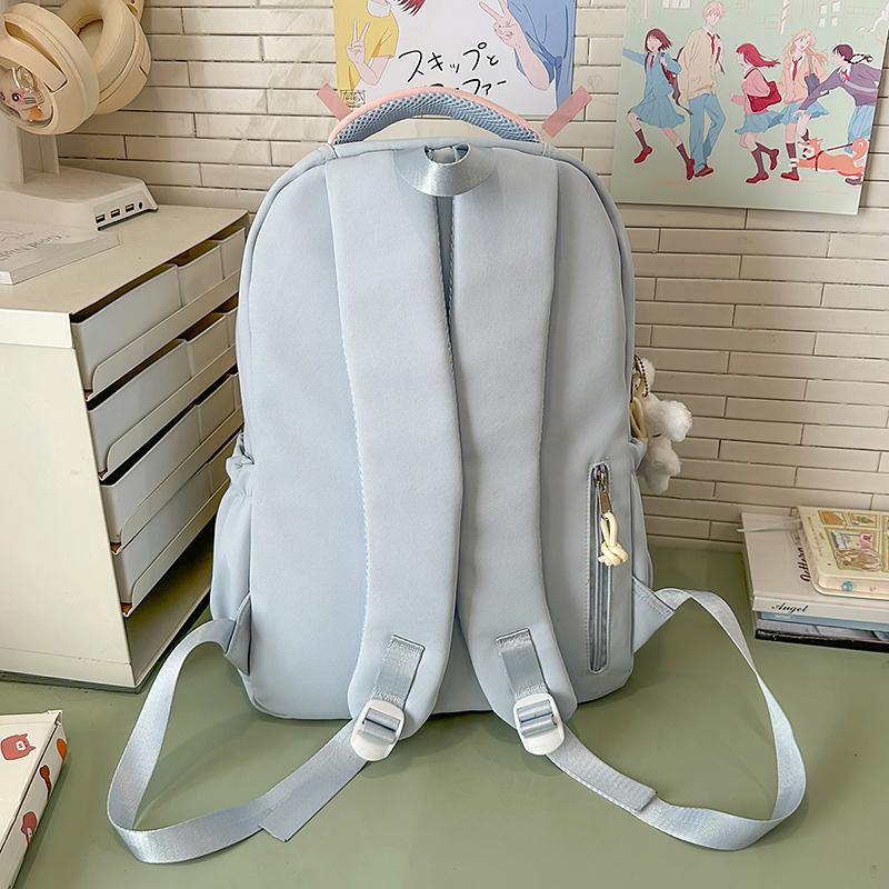 Рюкзак для ученика средней школы, женский рюкзак для компьютера с цветными блоками, большой вместимости, для книг