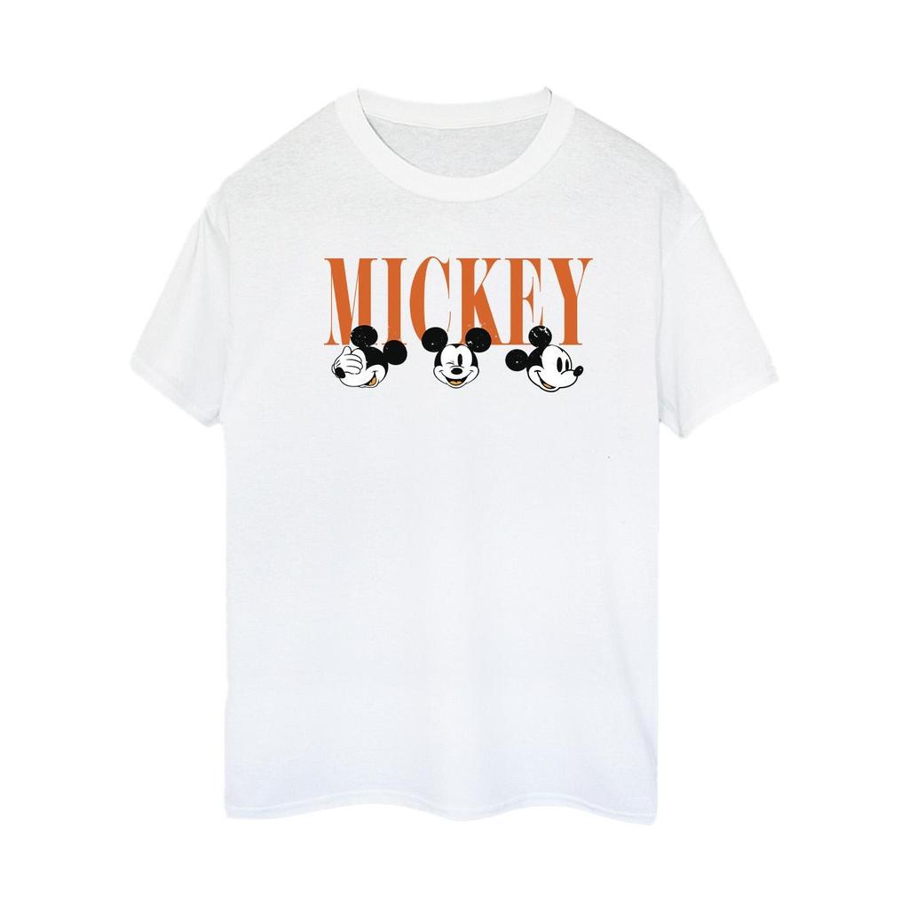 Disney Womens/Ladies Mickey Mouse Faces Cotton Boyfriend T-Shirt