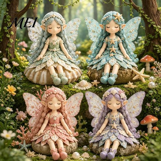 Vintage Garden Fairy Craft Patchwork DIY Kit, Flower Fairies Sewing Make 4 Kit Dolls, Beginner-Friendly Project for Home Decor Handmade Gift
