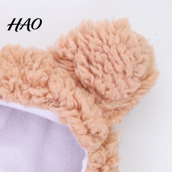 Cat Headwear Pet Headgear Cartoon Shape Super Soft Fastener Tape Non-Fading Ultra-Thick Dress Up Hat Polar Fleece Dog Winter Warm Decor Supplies Puppy