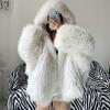VAYLA Autumn Winter Oversized  Warm Shaggy Hairy Faux Fur Coat Women with Hood Loose Casual Fluffy Jacket