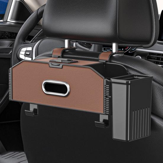 Органайзер на спинку сиденья автомобиля с 2 подстаканниками, крючками для коробок с салфетками, многокарманный дорожный органайзер для хранения вещей для детей