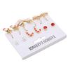 6 Pairs Christmas Earrings Romantic Cheerful Alloy Material Light Weight Decorative Holiday Earrings Jewellery