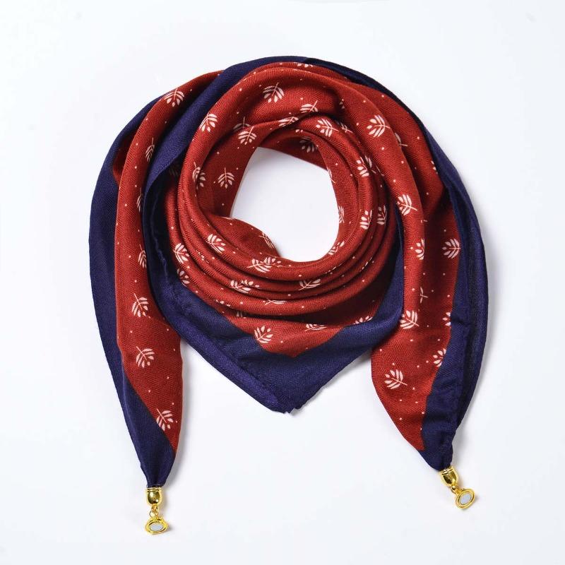 New Multi-functional Magnetic Velvet Neck Protection Small Scarf New Women's Four-season Warm Decoration Fashionable Small Square Scarf